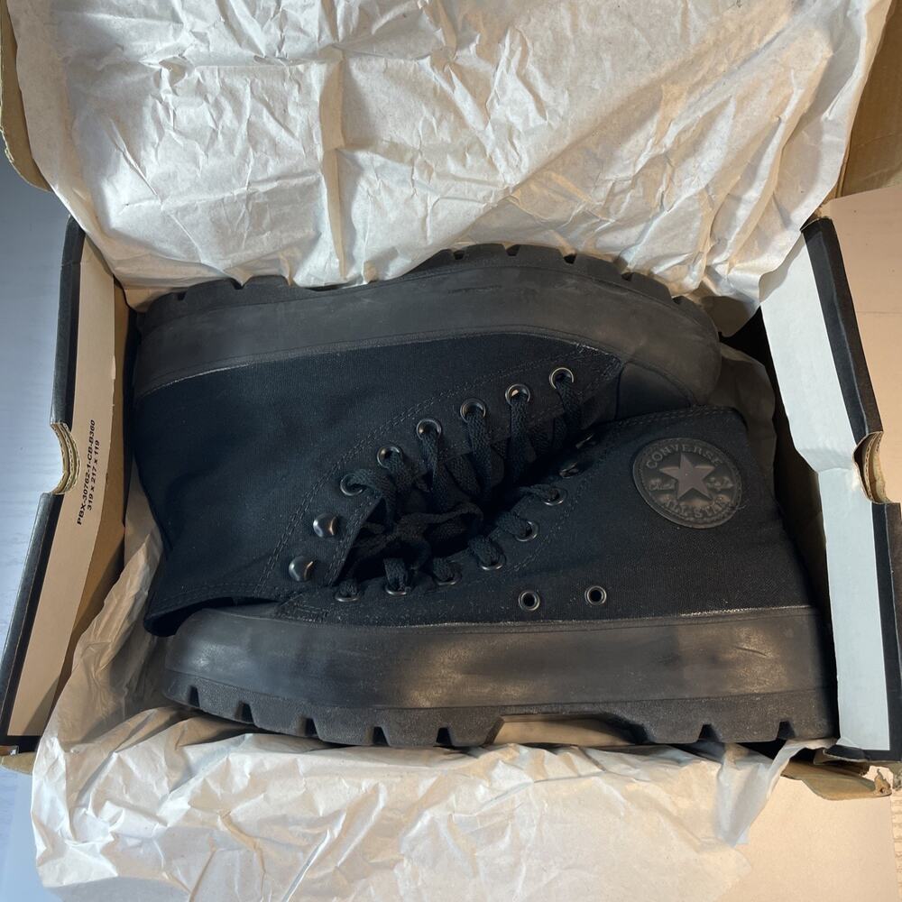 Size 9 - Converse Chuck Taylor All Star Lugged High Black Monochrome W - Picture 7 of 10